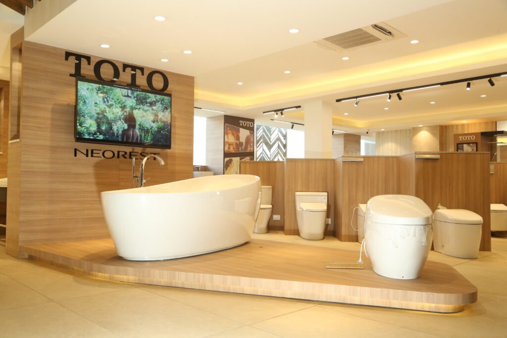 Toto Sanitaryware Neorest luxury smart toilet with modern Japanese bathroom design